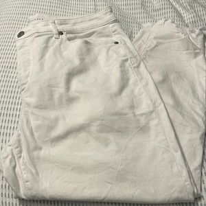 Loft curvy skinny crop white jeans